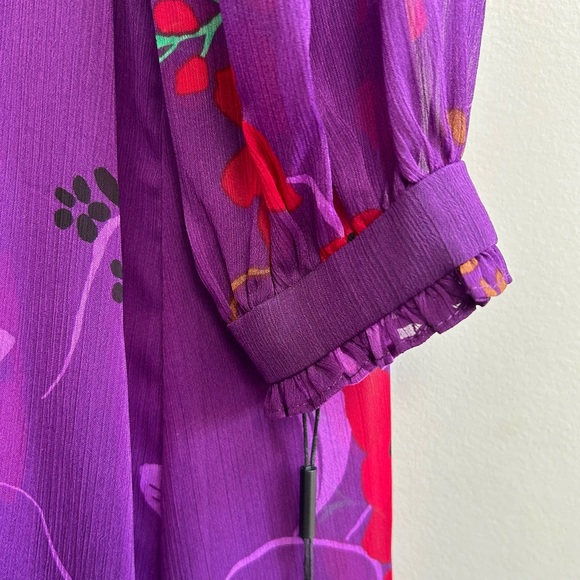 NWT Calvin Klein Floral Print Mock Neck Trapeze Dress, Size 16W - Picture 4 of 9